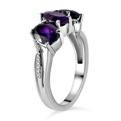 Afrikanischer Amethyst-Ring, (Größe 16.00) Edelstahl, Ca. 2,16 Ct -Schmuck Shoplc 7017355 4