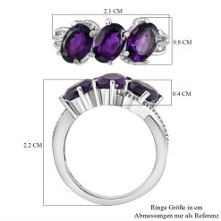 Afrikanischer Amethyst-Ring, (Größe 16.00) Edelstahl, Ca. 2,16 Ct -Schmuck Shoplc 7017355 6