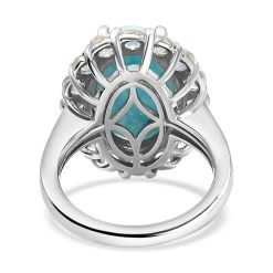 Larimar Und Weißer Topas-Ring, 925 Silber Platiniert, (Größe 16.00) Ca. 8.93 Ct 14 Larimar Und Weißer Topas-Ring, 925 Silber Platiniert, (Größe 16.00) Ca. 8.93 Ct -Schmuck Shoplc 7020601 5