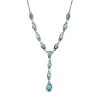 Larimar Collier, Ca. 45 Cm, 925 Silber Platiniert Ca. 7.24 Ct