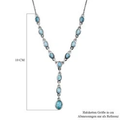 Larimar Collier, Ca. 45 Cm, 925 Silber Platiniert Ca. 7.24 Ct 13 Larimar Collier, Ca. 45 Cm, 925 Silber Platiniert Ca. 7.24 Ct -Schmuck Shoplc 7020675 5