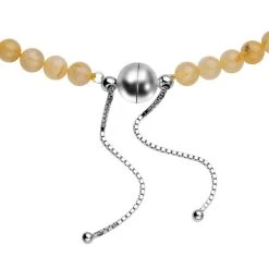 Goldene Rutil-Quarz Halskette, Ca. 45 Cm, 925 Silber Rhodiniert Ca. 282.00 Ct -Schmuck Shoplc 7020877 4