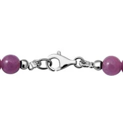 Madagaskar Rubin Halskette, Ca. 45 Cm, 925 Silber Rhodiniert Ca. 150.00 Ct -Schmuck Shoplc 7021114 4