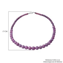 Madagaskar Rubin Halskette, Ca. 45 Cm, 925 Silber Rhodiniert Ca. 150.00 Ct -Schmuck Shoplc 7021114 5