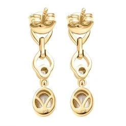 AAA Turkizit Und Weiße Zirkon-Ohrringe, 925 Silber Gelbgold Vermeil Ca. 0,84 Ct -Schmuck Shoplc 7021225 4