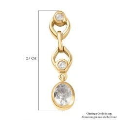 AAA Turkizit Und Weiße Zirkon-Ohrringe, 925 Silber Gelbgold Vermeil Ca. 0,84 Ct -Schmuck Shoplc 7021225 5