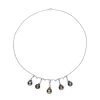 Tahiti-Zuchtperlen Und Weiße Zirkon-Halskette, 10-11mm, Ca. 45 Cm, 925 Silber Rhodiniert Ca. 0.54 Ct -Schmuck Shoplc 7022197