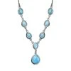 Larimar Collier, Ca. 45 Cm, 925 Silber Platiniert Ca. 14.66 Ct -Schmuck Shoplc 7022410