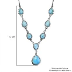 Larimar Collier, Ca. 45 Cm, 925 Silber Platiniert Ca. 14.66 Ct -Schmuck Shoplc 7022410 5