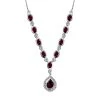 Rhodolith Granat-Halskette, Ca. 45 Cm, 925 Silber Platiniert Ca. 7.32 Ct -Schmuck Shoplc 7022527