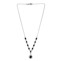Rhodolith Granat-Halskette, Ca. 45 Cm, 925 Silber Platiniert Ca. 7.32 Ct -Schmuck Shoplc 7022527 3