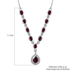 Rhodolith Granat-Halskette, Ca. 45 Cm, 925 Silber Platiniert Ca. 7.32 Ct -Schmuck Shoplc 7022527 5
