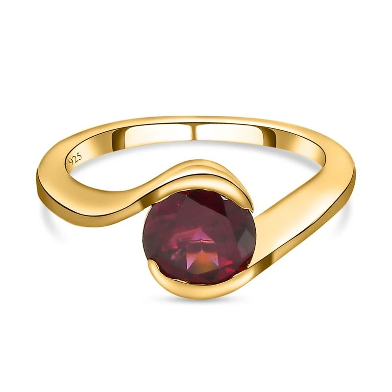 Rhodolith Granat-Ring, 925 Silber Vergoldet (Größe 16.00) Ca. 1,53 Ct 3 Rhodolith Granat-Ring, 925 Silber Vergoldet (Größe 16.00) Ca. 1,53 Ct