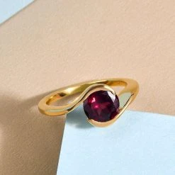 Rhodolith Granat-Ring, 925 Silber Vergoldet (Größe 16.00) Ca. 1,53 Ct 10 Rhodolith Granat-Ring, 925 Silber Vergoldet (Größe 16.00) Ca. 1,53 Ct -Schmuck Shoplc 7025215 1