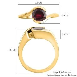 Rhodolith Granat-Ring, 925 Silber Vergoldet (Größe 16.00) Ca. 1,53 Ct 15 Rhodolith Granat-Ring, 925 Silber Vergoldet (Größe 16.00) Ca. 1,53 Ct -Schmuck Shoplc 7025215 6