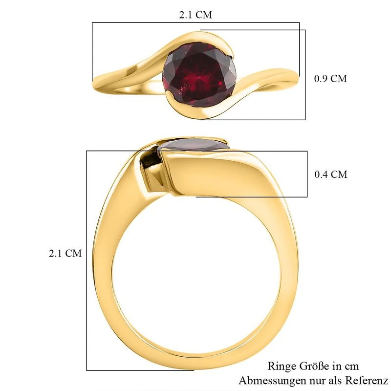 Rhodolith Granat-Ring, 925 Silber Vergoldet (Größe 16.00) Ca. 1,53 Ct 9 Rhodolith Granat-Ring, 925 Silber Vergoldet (Größe 16.00) Ca. 1,53 Ct – Bild 7