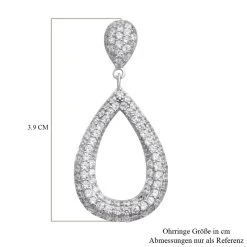 Lustro Stella - Weiße Zirkonia-Ohrringe, 925 Silber Rhodiniert Ca. 3.09 Ct -Schmuck Shoplc 7025308 3