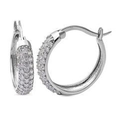 Lustro Stella - Weiße Zirkonia-Ohrringe, 925 Silber Rhodiniert Ca. 1.00 Ct