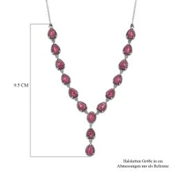 Norwegische Thulit-Halskette, Ca. 45 Cm, 925 Silber Platiniert Ca. 16.91 Ct -Schmuck Shoplc 7025699 5