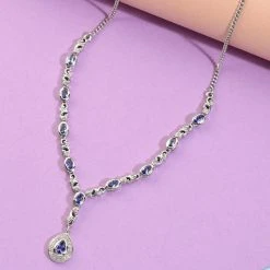 Tansanit Collier, Ca. 45 Cm, 925 Silber Platiniert Ca. 2.67 Ct -Schmuck Shoplc 7025777 2