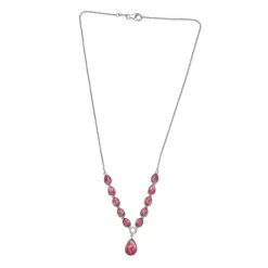 Norwegische Thulit-Halskette, Ca. 45 Cm, 925 Silber Platiniert Ca. 14.54 Ct -Schmuck Shoplc 7026982 3