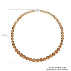 Citrin Halskette, (8-12mm), Ca. 50 Cm, 925 Silber Rhodiniert Ca. 319.00 Ct -Schmuck Shoplc 7027842 5