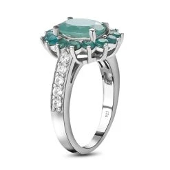 Grandidierit Und Weißer Zirkon-Ring, 925 Silber Platiniert (Größe 16.00) Ca. 2.97 Ct -Schmuck Shoplc 7044403 4