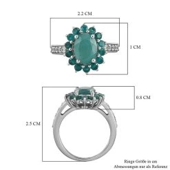 Grandidierit Und Weißer Zirkon-Ring, 925 Silber Platiniert (Größe 16.00) Ca. 2.97 Ct -Schmuck Shoplc 7044403 6