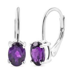 Afrikanische Amethyst-Ohrringe, 925 Silber, Ca. 1.46 Ct