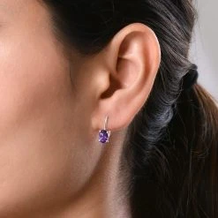 Afrikanische Amethyst-Ohrringe, 925 Silber, Ca. 1.46 Ct -Schmuck Shoplc 7044566 2