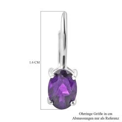 Afrikanische Amethyst-Ohrringe, 925 Silber, Ca. 1.46 Ct -Schmuck Shoplc 7044566 4