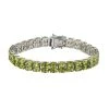 Natürliches Peridot-Armband, Ca. 19 Cm, 925 Silber Platiniert Ca. 27.96 Ct -Schmuck Shoplc 7061459