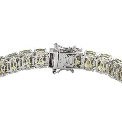 Natürliches Peridot-Armband, Ca. 19 Cm, 925 Silber Platiniert Ca. 27.96 Ct -Schmuck Shoplc 7061459 3