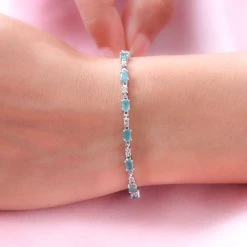 AA Grandidierit Und Weißes Zirkon Armband, Ca. 20 Cm, 925 Silber Platiniert Ca. 5.70 Ct -Schmuck Shoplc 7061737 2