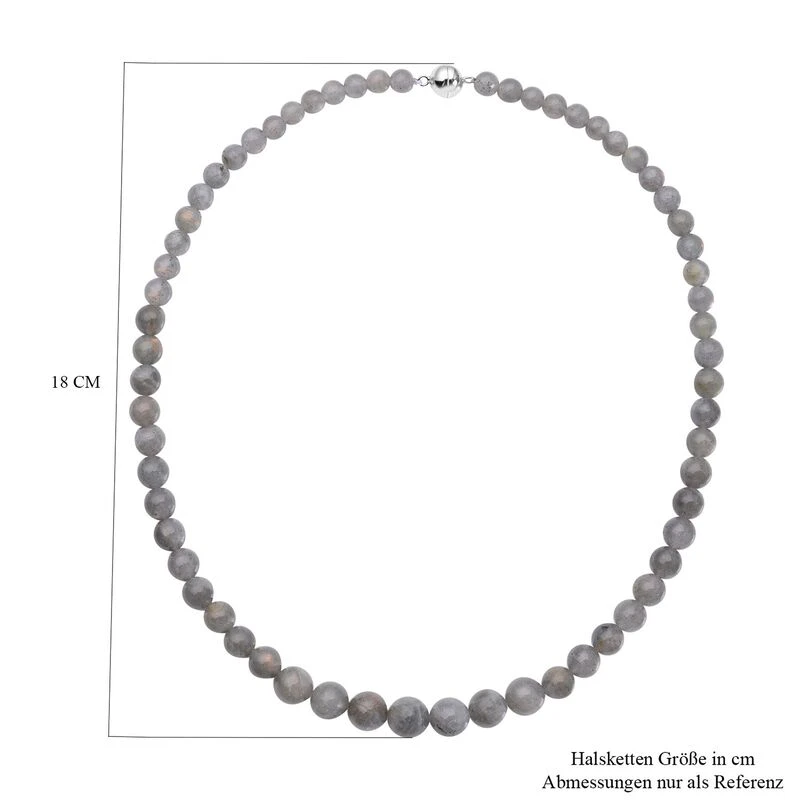 Labradorit Halskette, (7-12mm), Ca. 50 Cm, 925 Silber Rhodiniert Ca. 269.00 Ct 8 Labradorit Halskette, (7-12mm), Ca. 50 Cm, 925 Silber Rhodiniert Ca. 269.00 Ct – Bild 6