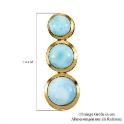 Larimar-Ohrringe, 925 Silber Vergoldet Ca. 7.11 Ct -Schmuck Shoplc 7063686 4