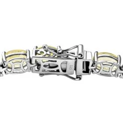 Ouro Verde-Quarz Armband, Ca. 19 Cm, 925 Silber Platiniert Ca. 25.21 Ct -Schmuck Shoplc 7072326 3