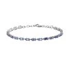 Tansanit-Armband, Ca. 19 Cm, 925 Silber Platiniert Ca. 5.42 Ct