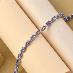 Tansanit-Armband, Ca. 19 Cm, 925 Silber Platiniert Ca. 5.42 Ct -Schmuck Shoplc 7072832 1