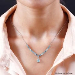 Grandidierit-Halskette, Ca. 45 Cm, 925 Silber Platiniert Ca. 3.39 Ct -Schmuck Shoplc 7072878 1