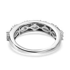 Tansanit Und Weißer Zirkon-Ring, 925 Silber Platiniert (Größe 17.00) Ca. 1,12 Ct -Schmuck Shoplc 7073455 5