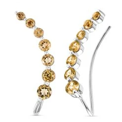 Citrin-Ohrringe, 925 Silber Platiniert Ca. 2.37 Ct -Schmuck Shoplc 7078288 3