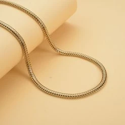 Spiga-Halskette, Goldfarben, Ca. 45 Cm, Reiner Edelstahl Ca. 22,48g -Schmuck Shoplc 7078912 1