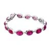 Exklusives Angebot- Afrikanischer Rubin (Fissure Gefüllt) Armband Ca. 19 Cm 925 Silber Platiniert Ca. 45.22 Ct -Schmuck Shoplc 7080525