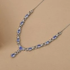 Tansanit Collier, Ca. 45 Cm, 925 Silber Platiniert Ca. 2.33 Ct -Schmuck Shoplc 7080642 2