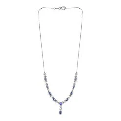 Tansanit Collier, Ca. 45 Cm, 925 Silber Platiniert Ca. 2.33 Ct -Schmuck Shoplc 7080642 3