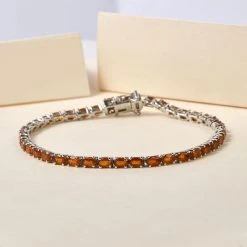 Mandarinen-Kyanit Armband Ca. 19 Cm 925 Silber Platiniert Ca. 11,34 Ct 8 Mandarinen-Kyanit Armband Ca. 19 Cm 925 Silber Platiniert Ca. 11,34 Ct -Schmuck Shoplc 7080954 1