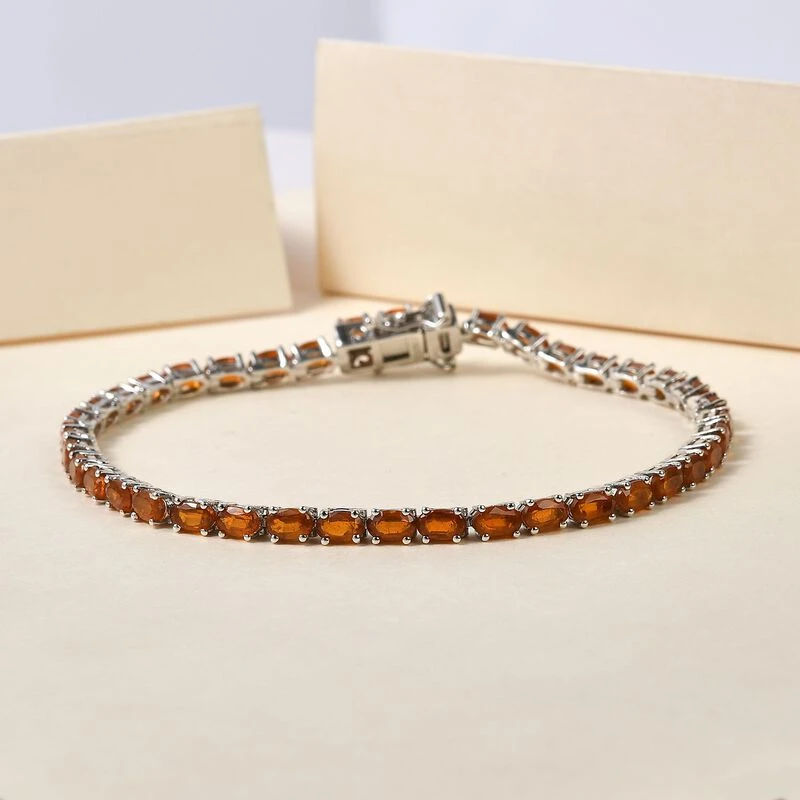 Mandarinen-Kyanit Armband Ca. 19 Cm 925 Silber Platiniert Ca. 11,34 Ct 4 Mandarinen-Kyanit Armband Ca. 19 Cm 925 Silber Platiniert Ca. 11,34 Ct – Bild 2