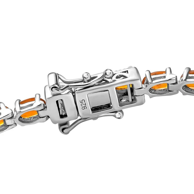 Mandarinen-Kyanit Armband Ca. 19 Cm 925 Silber Platiniert Ca. 11,34 Ct 6 Mandarinen-Kyanit Armband Ca. 19 Cm 925 Silber Platiniert Ca. 11,34 Ct – Bild 4