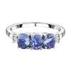Tansanit Und Weißer Diamant-Ring, 925 Silber Platiniert (Größe 16.00) Ca. 1.06 Ct -Schmuck Shoplc 7081177